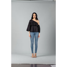 Load image into Gallery viewer, Poplin Perfection One-Shoulder Top
