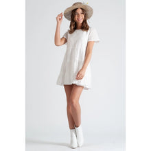 Load image into Gallery viewer, Yours Truly Tiered Eyelet Mini Dress
