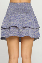 Load image into Gallery viewer, Blue Bunches Tiered Ruffle Skirt
