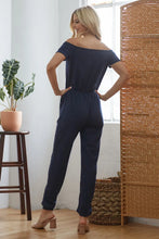 Load image into Gallery viewer, Pardon my French Terry Off Shoulder Jumpsuit
