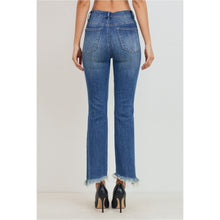 Load image into Gallery viewer, High Rise Mini Flare Cropped Raw Edge Jean
