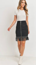 Load image into Gallery viewer, Fringe Benefits Faux Suede Skirt
