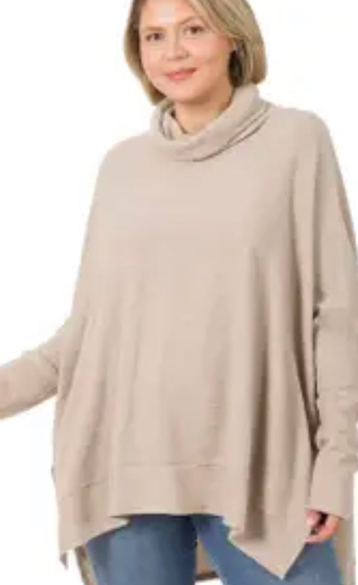 Perfect Poncho Brushed Sweater (Curvy Collection)