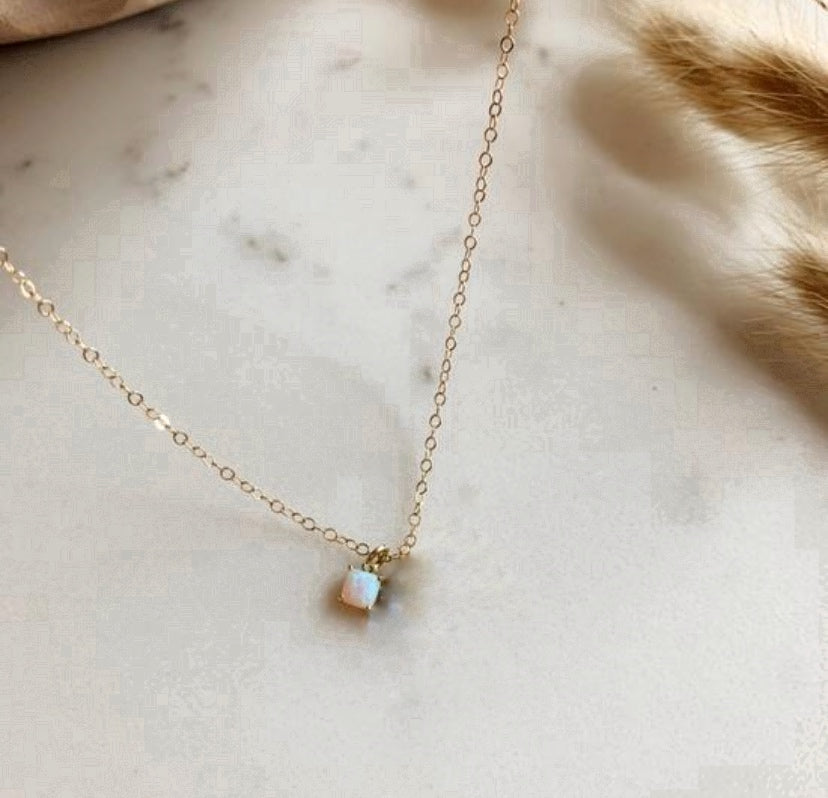 Dainty & Delicate Mini Opal Necklace