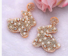 Load image into Gallery viewer, Precious Pearl Bunny Earrings
