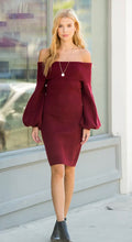 Load image into Gallery viewer, Burgundy Chunky Sweater Dress
