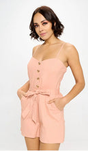 Load image into Gallery viewer, Cute as a Button Linen Blend Romper (available in 2 colors)
