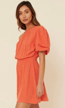 Load image into Gallery viewer, Chic in Coral One Shoulder Pocketed Dress
