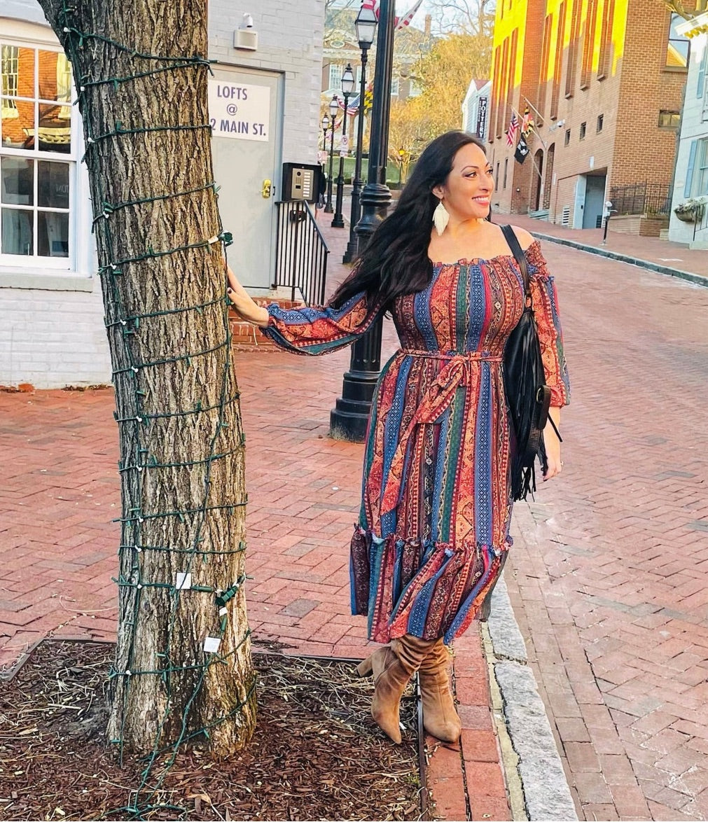 Boho Beauty Tribal Chic Dress S