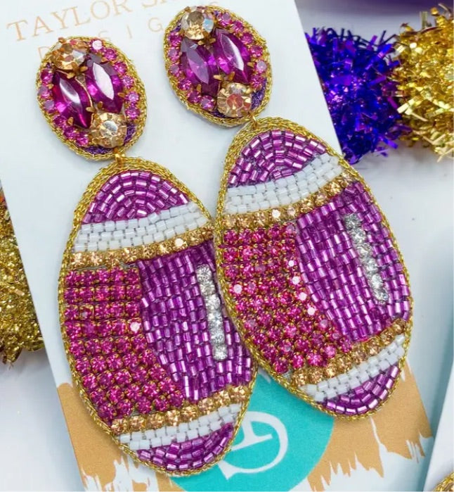 Ready for some Football! Glitzy Game-time Earrings