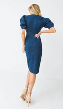 Load image into Gallery viewer, Dreamin’ in Denim Midi Belted Dress
