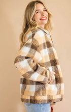 Load image into Gallery viewer, All the Feels Plaid Teddy Jacket
