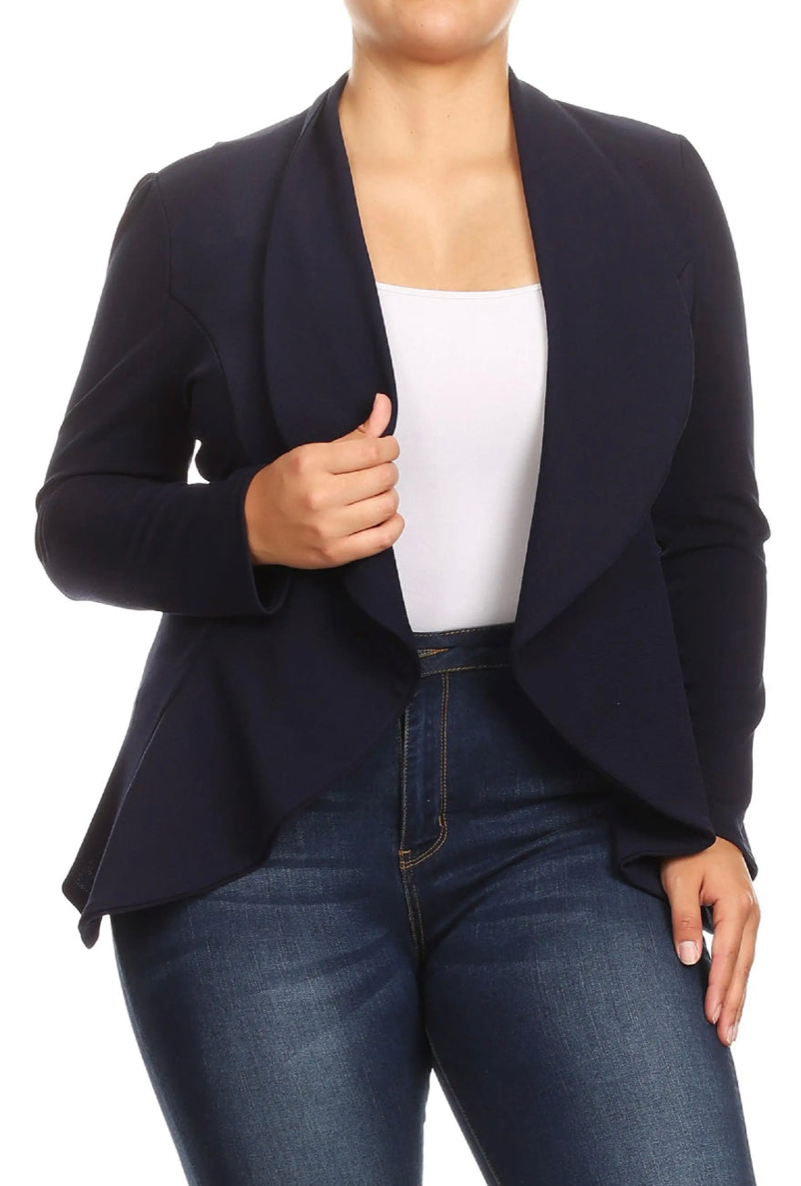 Cozy Lightweight Blazer (Curvy Collection-2 colors available)