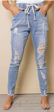 Load image into Gallery viewer, Destroyed Denim Paperbag Skinny Jeans (Available in Curvy Collection)
