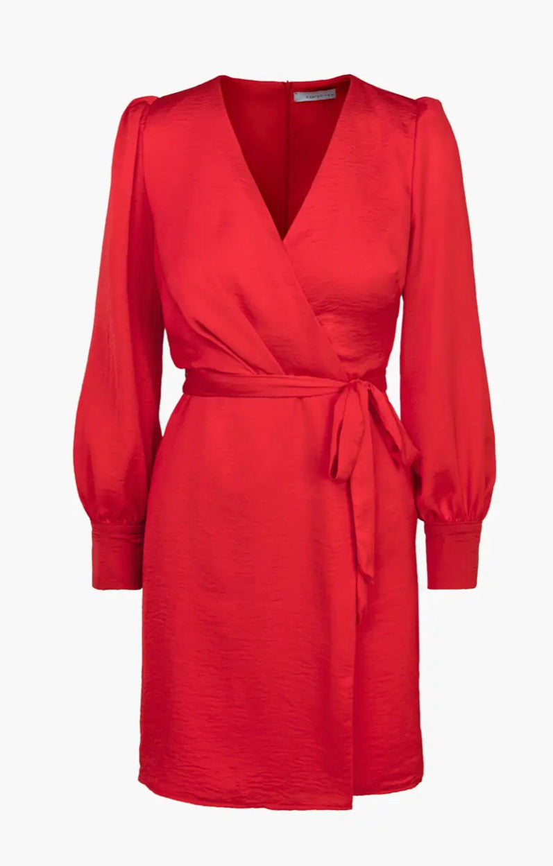 Adelyn Rae “Abby” Lipstick Red Luxe Dress