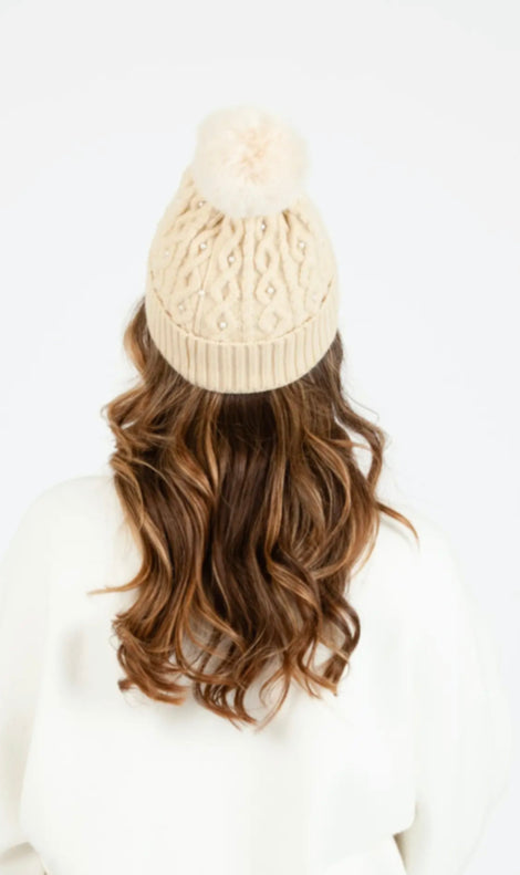 Pearl Pom-pom hat (3 colors available)