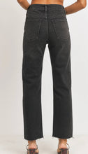 Load image into Gallery viewer, Cut-Off Black Wash Straight Leg Jean
