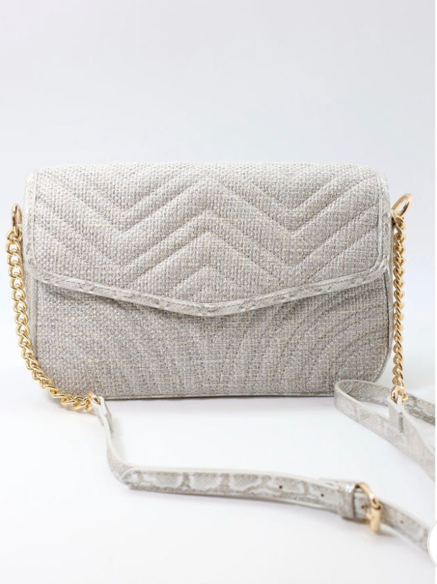 The Darcy Tweed Light Gray Crossbody