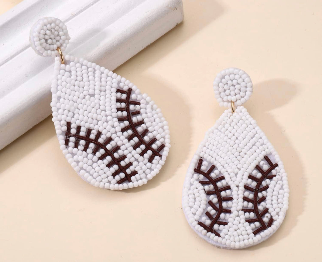 Home run! Beaded baseball Earrings