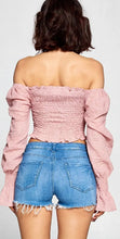 Load image into Gallery viewer, Romantic Soft Rose Ruched Crop Top

