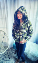 Load image into Gallery viewer, Cozy Camo Hooded Sherpa Zip-Up
