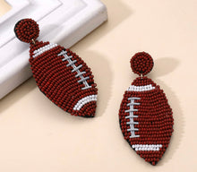 Load image into Gallery viewer, Touchdown! Beaded Football Earrings
