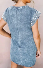 Load image into Gallery viewer, Vintage Wash Pearl Detail Dress
