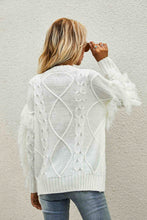 Load image into Gallery viewer, Tassel Fringe Cableknit Sweater
