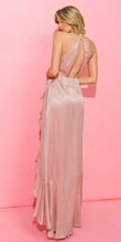 Load image into Gallery viewer, Dusty Rose Ruffles Silky Dress
