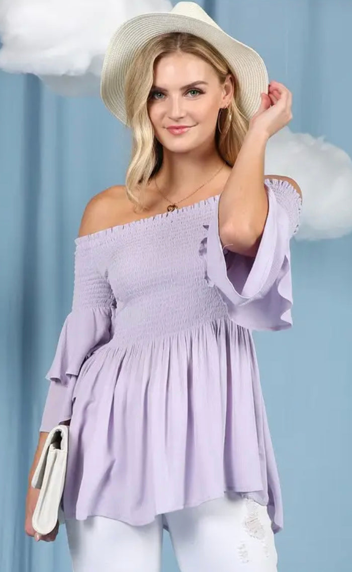 Lovely in Lilac Smocked Top