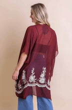 Load image into Gallery viewer, Fresh Floral Embroidered Kimono (2 colors available)
