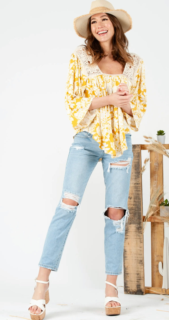 Mellow Yellow Boho Blouse