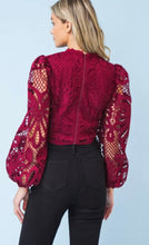 Load image into Gallery viewer, Cranberry Bliss Lace Crop Top
