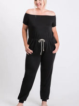 Load image into Gallery viewer, Pardon my French Terry Off Shoulder Jumpsuit (Curvy Collection)
