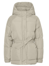 Load image into Gallery viewer, Sweet Vanilla Puffer Hooded Belted Jacket
