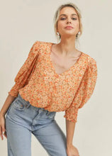 Load image into Gallery viewer, Flirty Fall Florals Semi Crop Top
