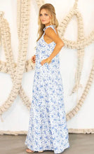 Load image into Gallery viewer, Bouquets of Blue Maxi Dress (Curvy collection)

