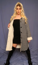Load image into Gallery viewer, Warm in Houndstooth Sherpa Long Shacket
