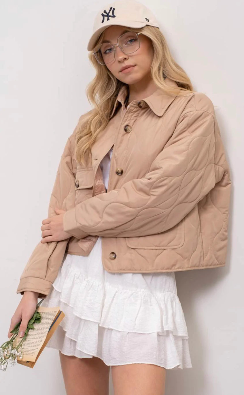 Light as a Feather Quilted Crop Jacket