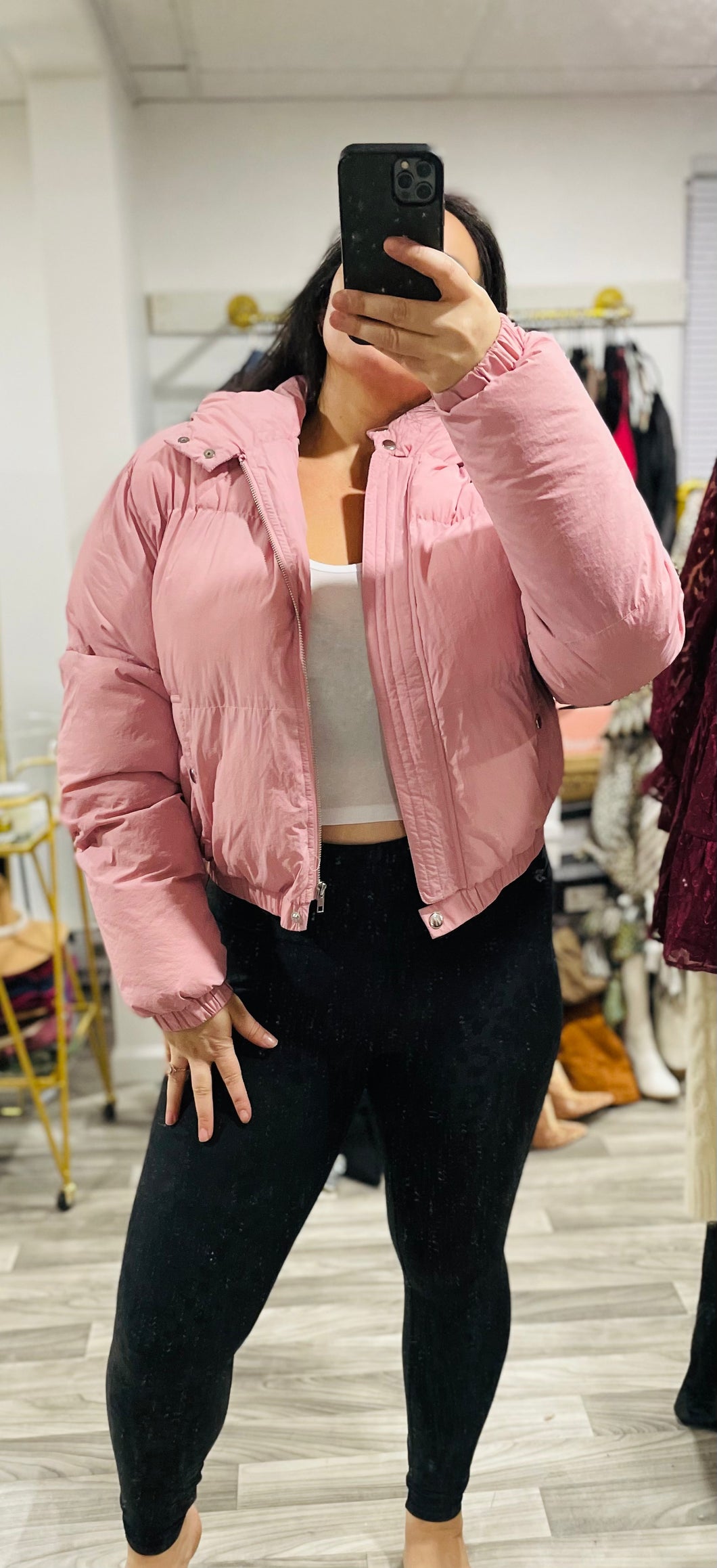 Pretty in Pink Puffer Jacket