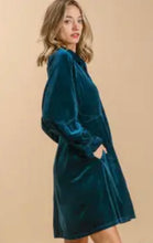 Load image into Gallery viewer, ’Twas the Night in Teal Velvet Dress
