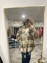 Load image into Gallery viewer, Oversized Fuzzy Plaid Shacket (Curvy Collection)
