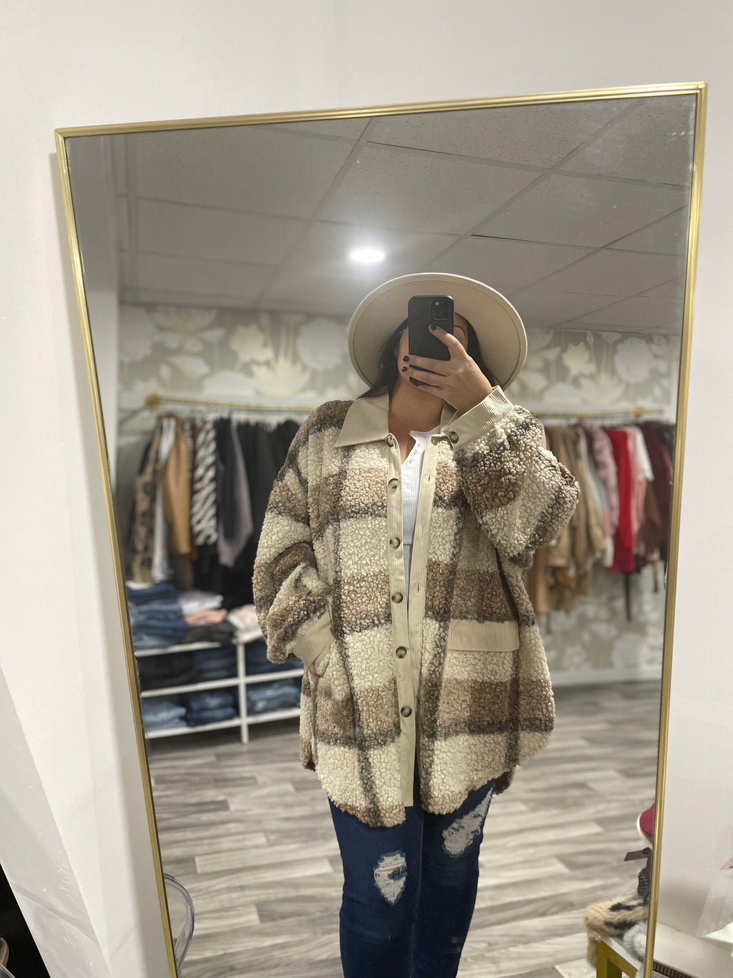 Oversized Plaid Shacket (Curvy Collection)
