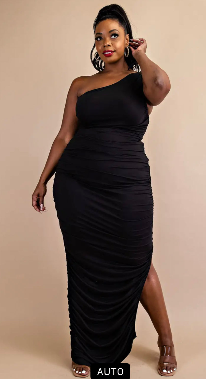 Regal Ruched Dress (Curvy Collection)