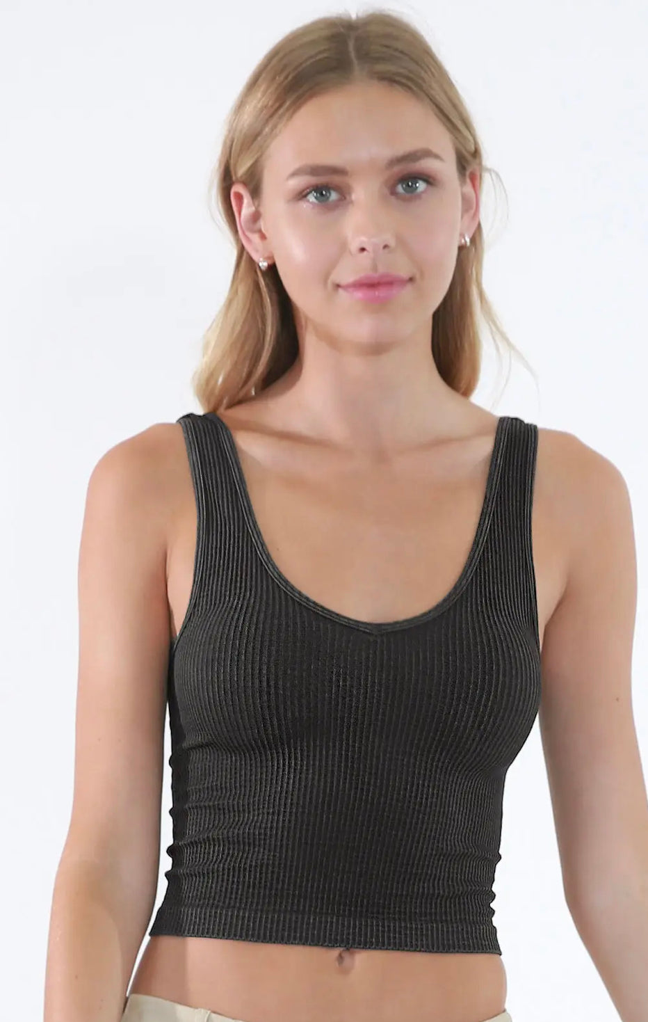 Two-Way Ribbed Crop Top (2 colors available)