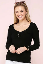 Load image into Gallery viewer, Essential Henley Top (curvy collection)
