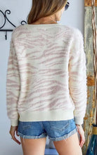 Load image into Gallery viewer, Fuzzy Pink Zebra Sweater (Curvy Collection)
