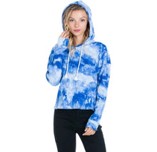 Load image into Gallery viewer, Blue Skies Tie-Dye Wash Pullover Hoodie
