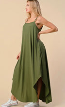 Load image into Gallery viewer, Comfy in Olive Pocketed Maxi Dress
