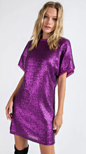 Load image into Gallery viewer, Mystical Magenta Matte Sequin Dress
